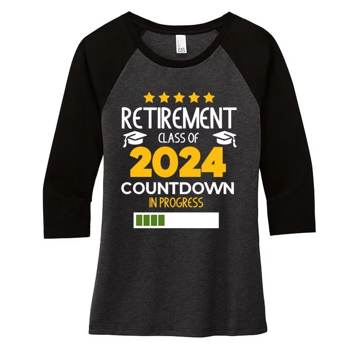 Retirement Class Of 2024 Women's Tri-Blend 3/4-Sleeve Raglan Shirt