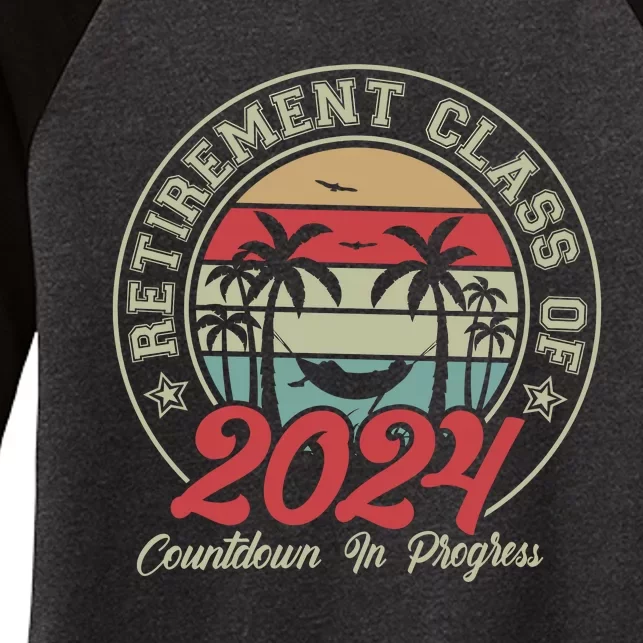 Retirement Class Of 2024 Countdown In Progress Women's Tri-Blend 3/4-Sleeve Raglan Shirt