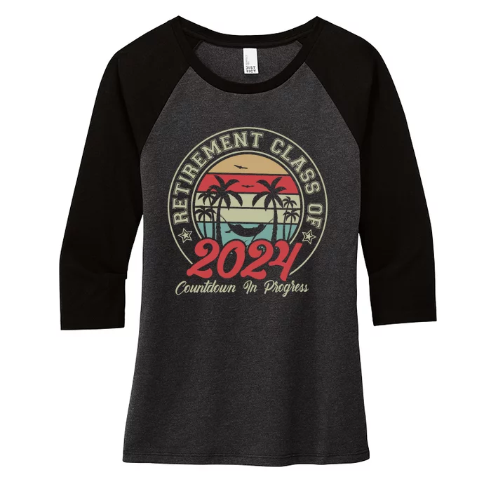 Retirement Class Of 2024 Countdown In Progress Women's Tri-Blend 3/4-Sleeve Raglan Shirt