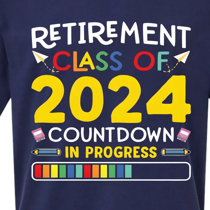 Retirement Class Of 2024 Countdown In Progress Funny Retired Sueded Cloud Jersey T-Shirt