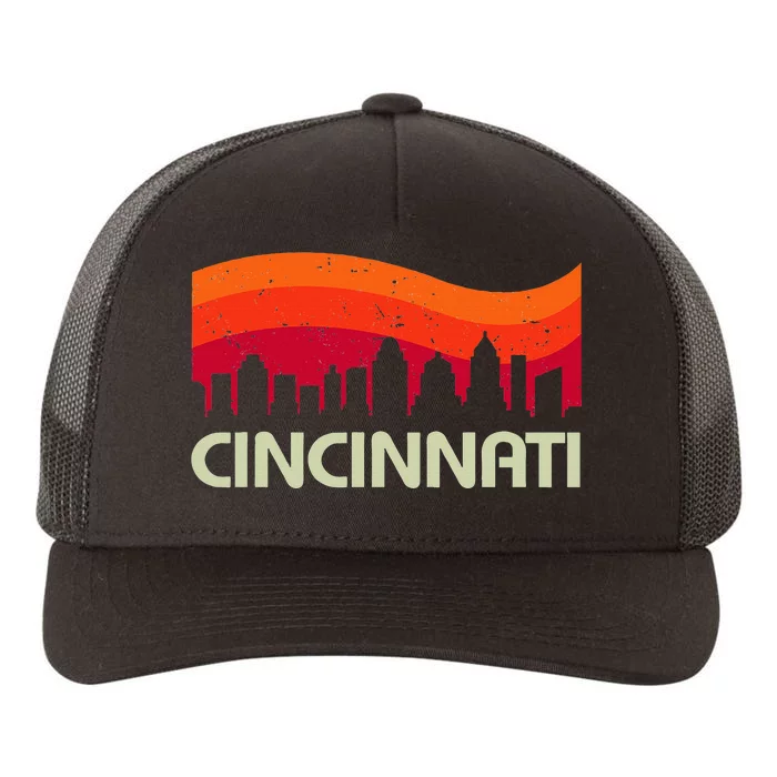 Retro Cincinnati Ohio City Skyline Vintage Travel Souvenir Yupoong Adult 5-Panel Trucker Hat