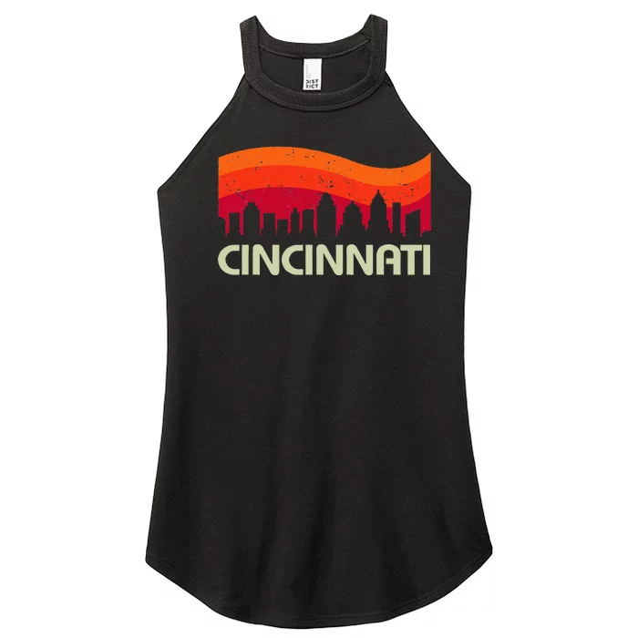 Retro Cincinnati Ohio City Skyline Vintage Travel Souvenir Women’s Perfect Tri Rocker Tank