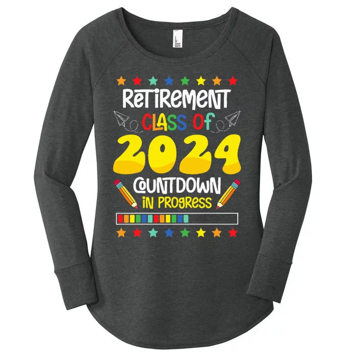 Retirement Class Of 2024 Countdown In Progress Funny Teacher Women's Perfect Tri Tunic Long Sleeve Shirt