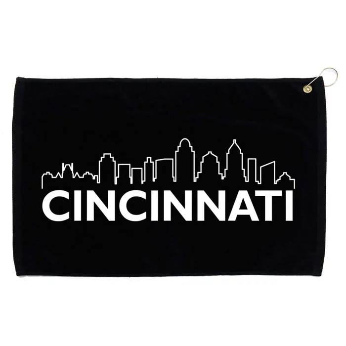 Retro Cincinnati Ohio City Skyline Vintage Travel Souvenir Grommeted Golf Towel