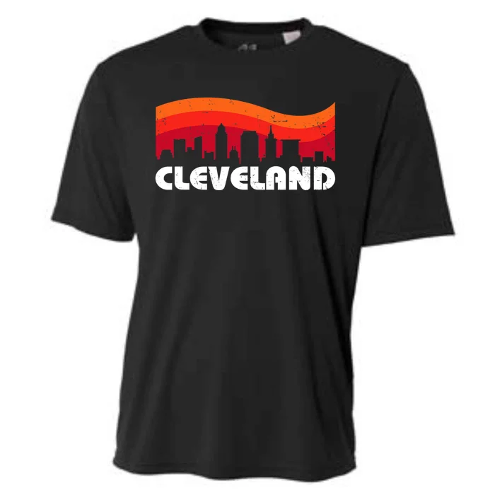 Retro Cleveland Ohio City Skyline Vintage CLE Souvenir Cooling Performance Crew T-Shirt