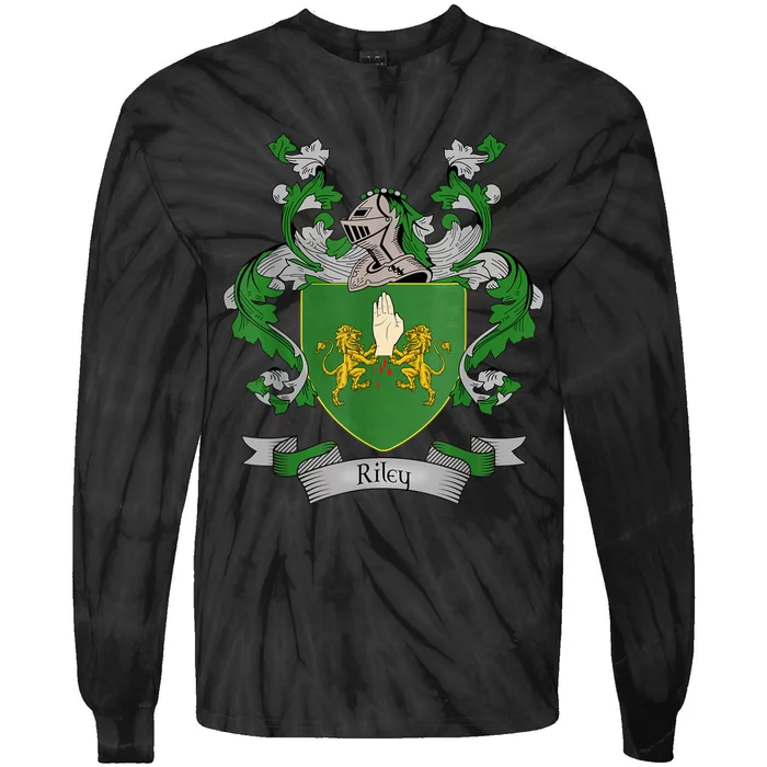 Riley Coat Of Arms Riley Surname Family Crest Tie-Dye Long Sleeve Shirt