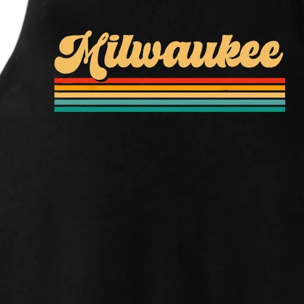 Retro City Of Milwaukee Ladies Tri-Blend Wicking Tank