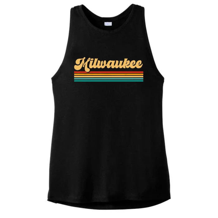 Retro City Of Milwaukee Ladies Tri-Blend Wicking Tank