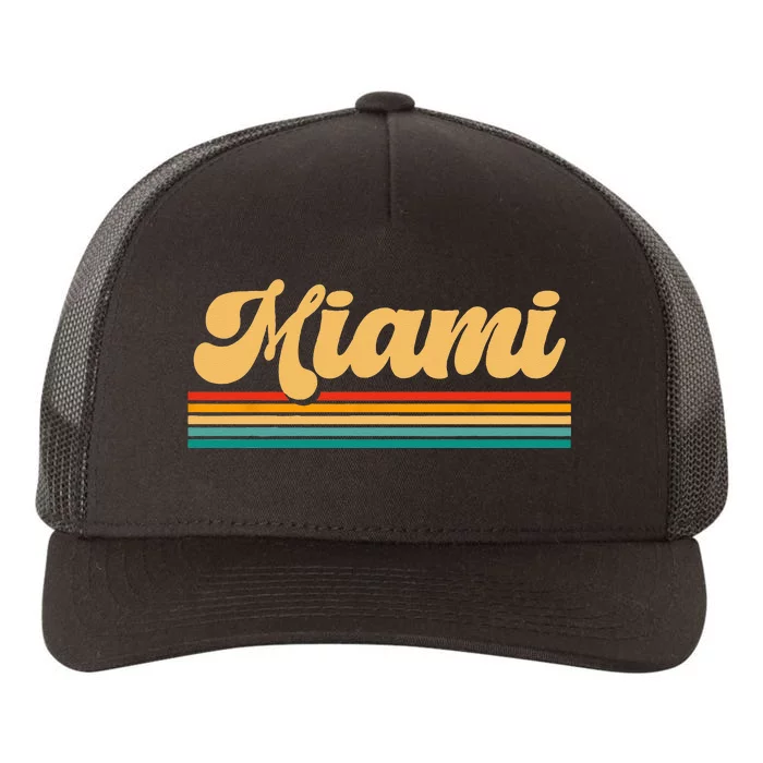 Retro City Of Miami Florida Yupoong Adult 5-Panel Trucker Hat