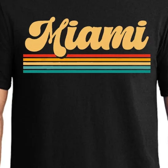 Retro City Of Miami Florida Pajama Set