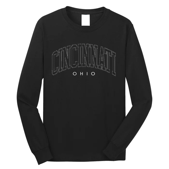 Retro Cincinnati Ohio Vintage Souvenir Throwback Classic Long Sleeve Shirt