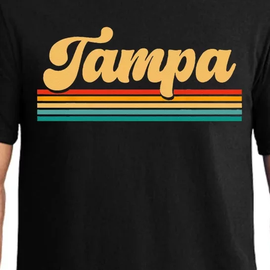 Retro City Of Tampa Florida Pajama Set