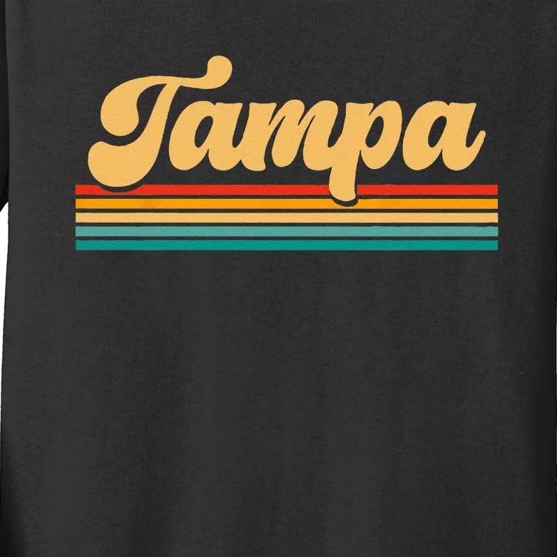 Retro City Of Tampa Florida Kids Long Sleeve Shirt