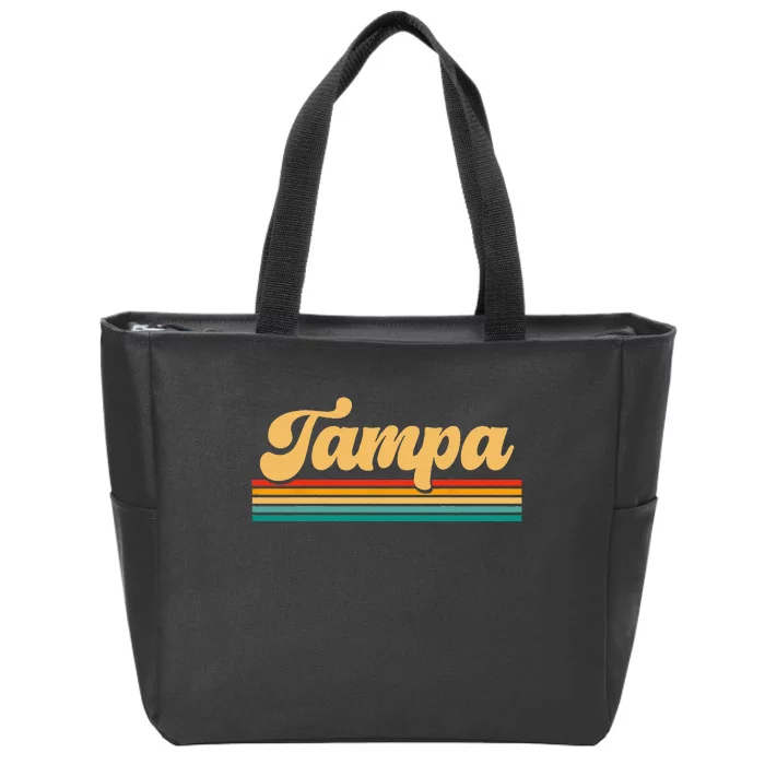 Retro City Of Tampa Florida Zip Tote Bag