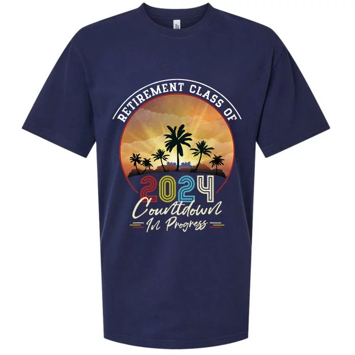 Retiret Class Of 2024 Countdown In Progress Vintage Sueded Cloud Jersey T-Shirt