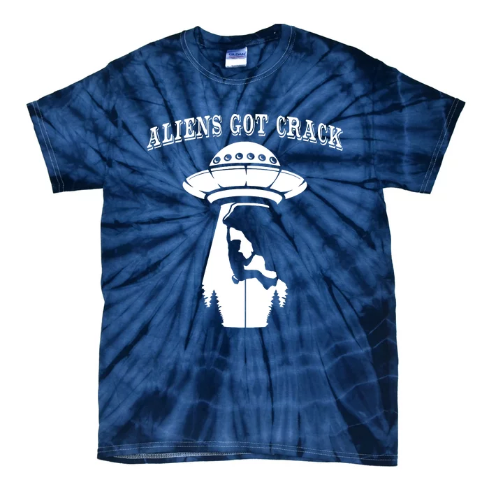 Rock Climbing Outdoors Sport Space Aliens Tie-Dye T-Shirt