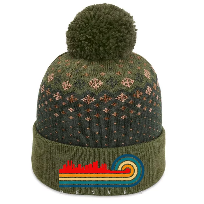 Retro City of Denver Colorado The Baniff Cuffed Pom Beanie