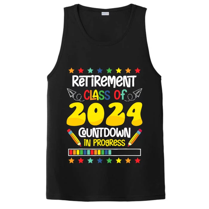 Retirement Class Of 2024 Countdown In Progress Funny Teacher Performance Tank