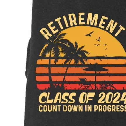 Retirement Class Of 2024 Count Down Progress Retired Teacher Doggie 3-End Fleece Hoodie