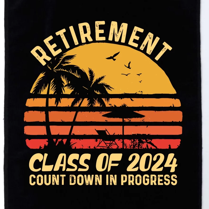 Retirement Class Of 2024 Count Down Progress Retired Teacher Platinum Collection Golf Towel