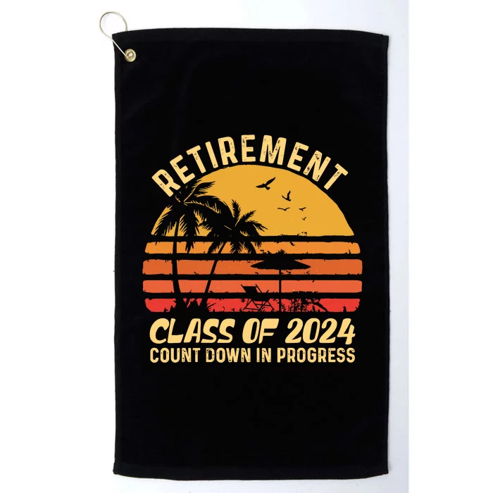 Retirement Class Of 2024 Count Down Progress Retired Teacher Platinum Collection Golf Towel