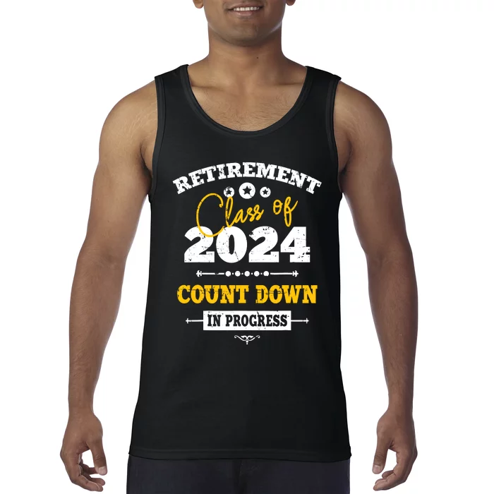 Retirement Class Of 2024 Count Down Funny Retiring Teacher Tank Top