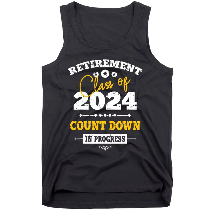 Retirement Class Of 2024 Count Down Funny Retiring Teacher Tank Top