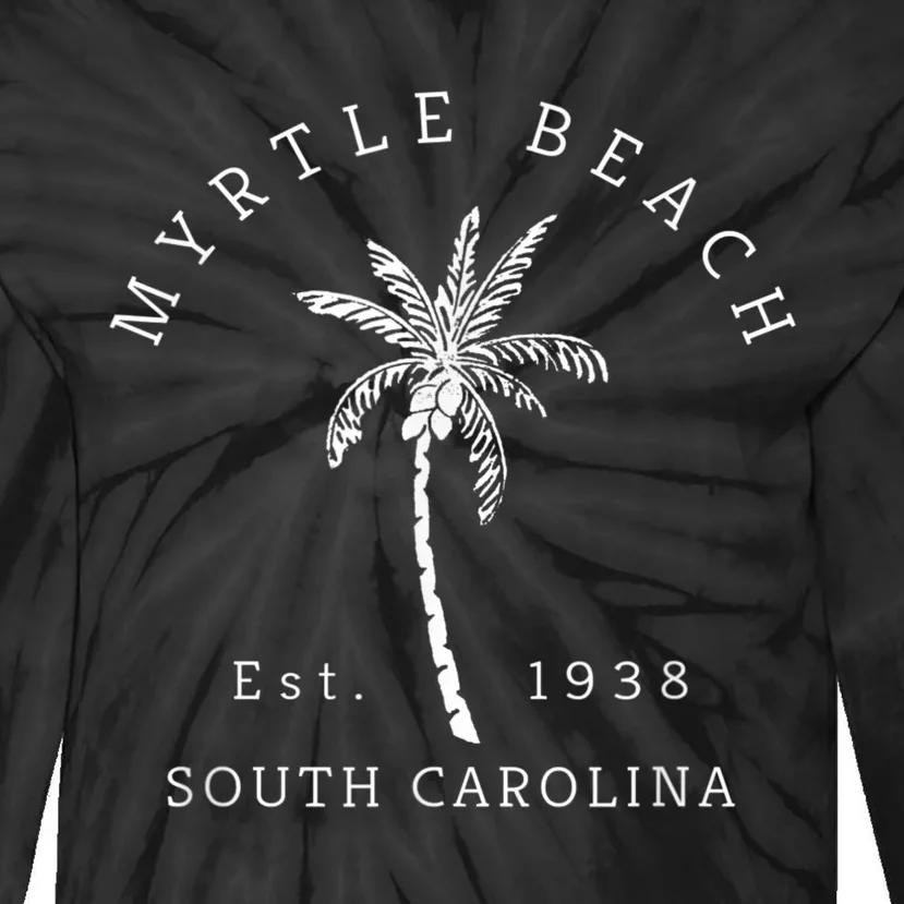 Retro Cool Original Myrtle Beach SC Palm Tree Novelty Tie-Dye Long Sleeve Shirt