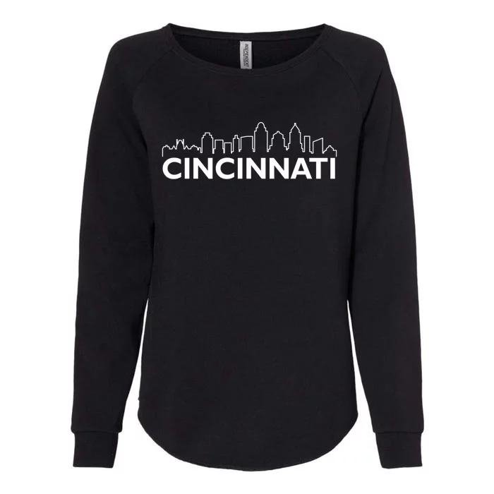 Retro Cincinnati Ohio City Skyline vintage travel souvenir Womens California Wash Sweatshirt