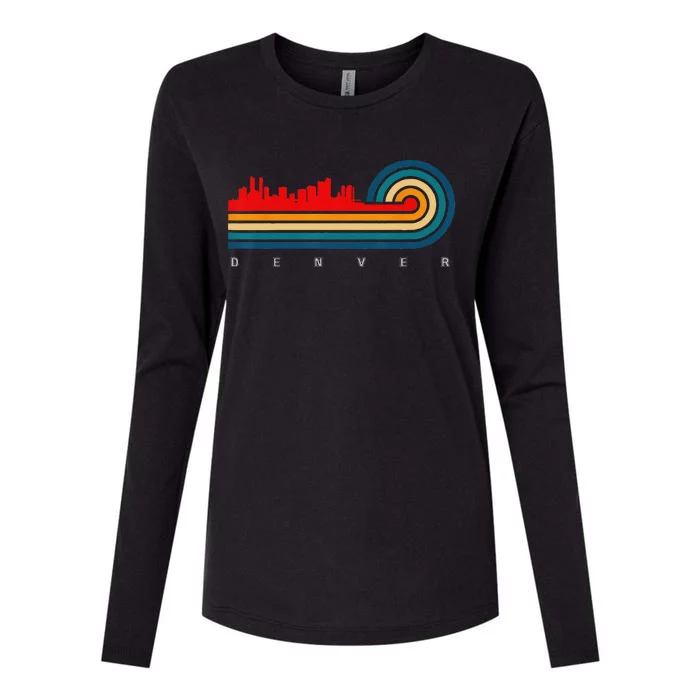 Retro City of Denver Colorado Womens Cotton Relaxed Long Sleeve T-Shirt