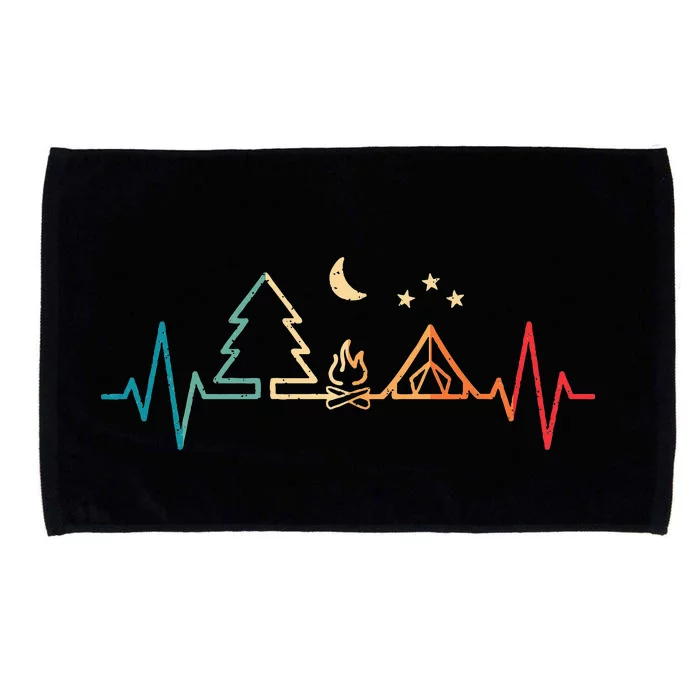 Retro Camping Outdoor Heartbeat Nature Camper Hiking Microfiber Hand Towel