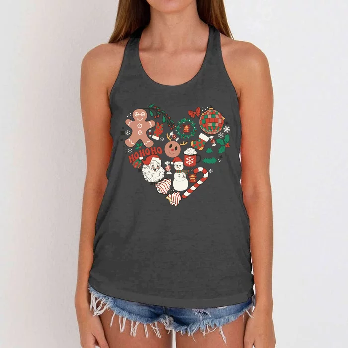 Retro Christmas Ornaments Women's Knotted Racerback Tank