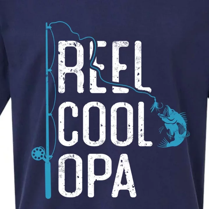 Reel Cool Opa Fishing Father’s Day Gift For Fisher Opa Gift Sueded Cloud Jersey T-Shirt