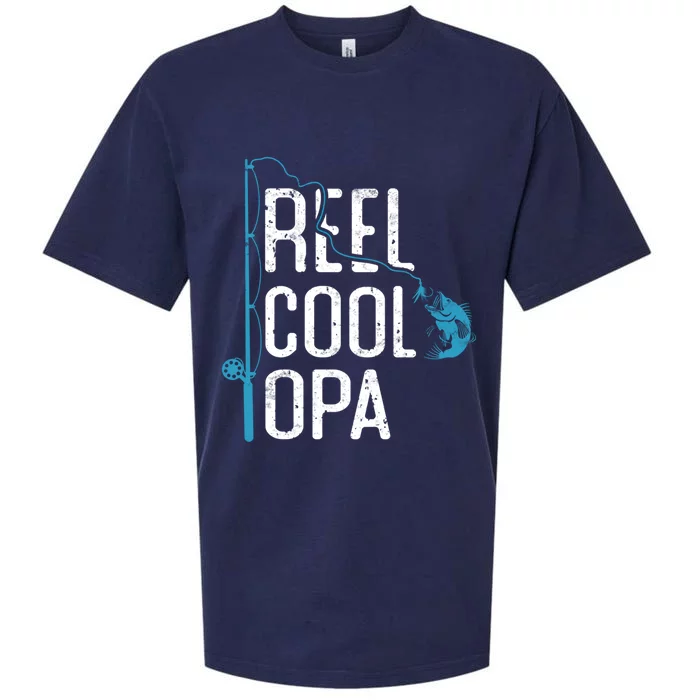 Reel Cool Opa Fishing Father’s Day Gift For Fisher Opa Gift Sueded Cloud Jersey T-Shirt