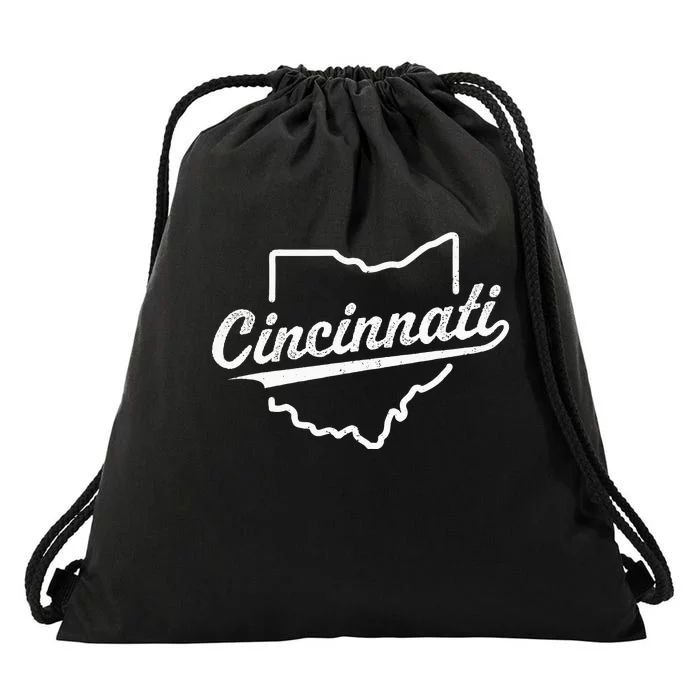 Retro Cincinnati Ohio 1788 Vintage Script Throwback Drawstring Bag