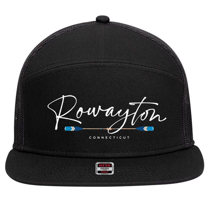 Rowayton Connecticut Oars 7 Panel Mesh Trucker Snapback Hat