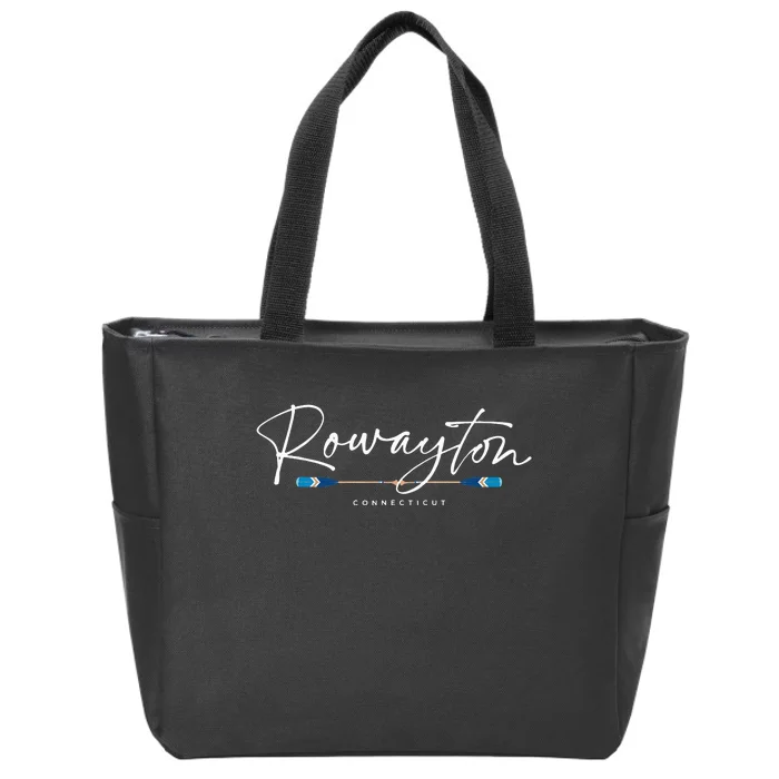 Rowayton Connecticut Oars Zip Tote Bag