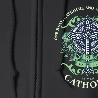 Roman Catholic One Holy Apostolic Cross Gift Full Zip Hoodie