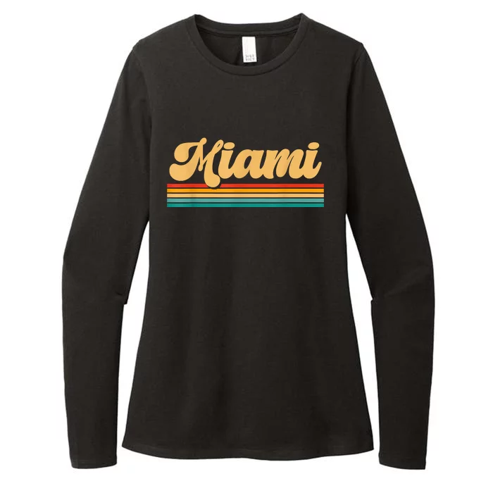 Retro City Of Miami Florida Womens CVC Long Sleeve Shirt