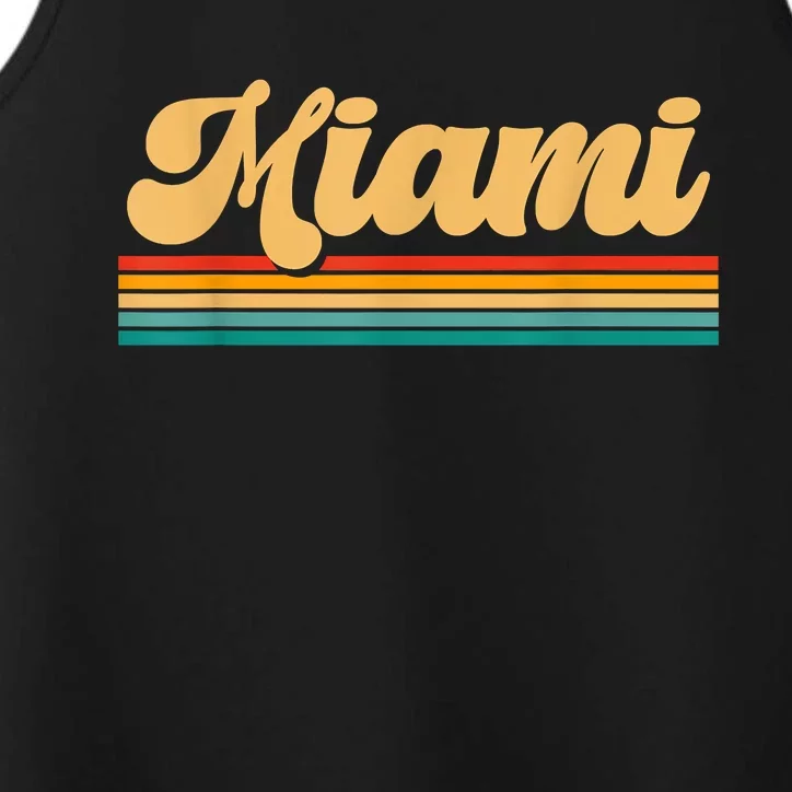 Retro City Of Miami Florida Performance Tank