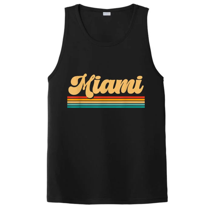 Retro City Of Miami Florida Performance Tank