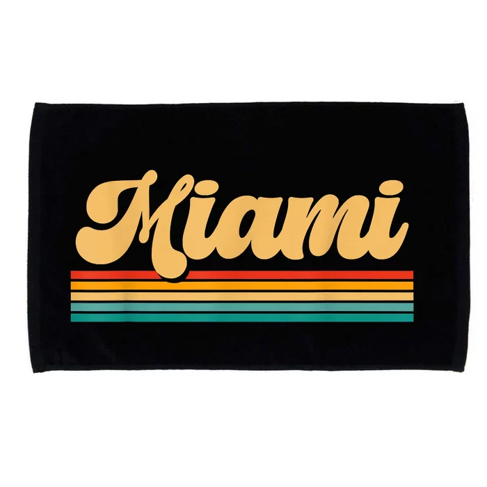 Retro City Of Miami Florida Microfiber Hand Towel