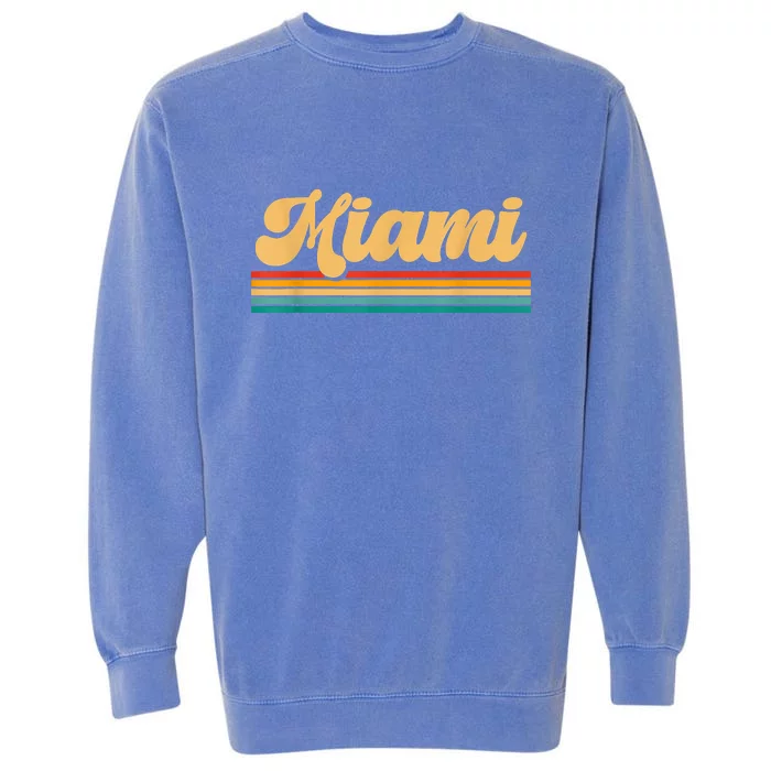 Retro City Of Miami Florida Garment-Dyed Sweatshirt