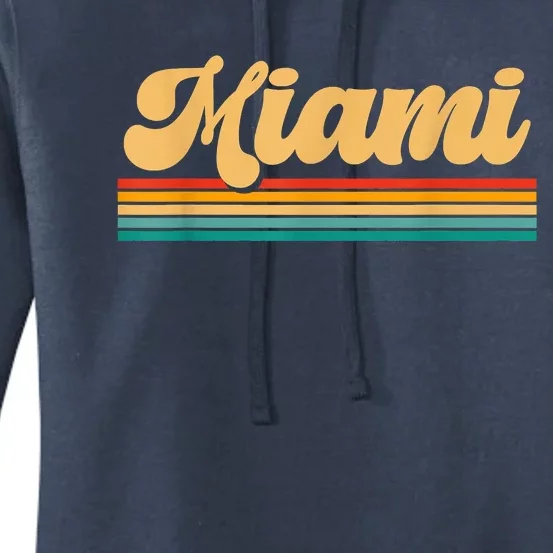 Retro City Of Miami Florida Women's Pullover Hoodie