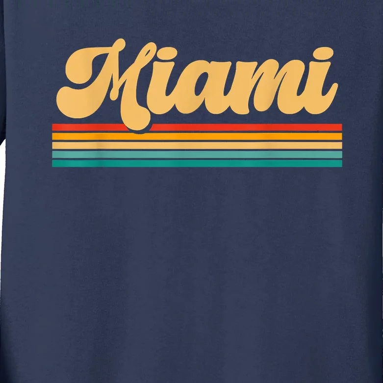 Retro City Of Miami Florida Kids Long Sleeve Shirt