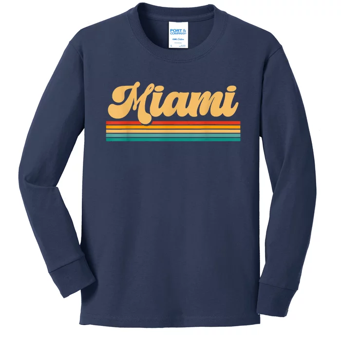 Retro City Of Miami Florida Kids Long Sleeve Shirt