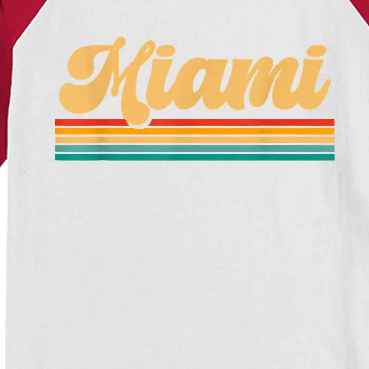 Retro City Of Miami Florida Kids Colorblock Raglan Jersey