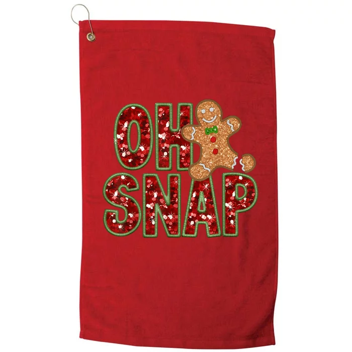 Red Cheerful Oh Snap Gingerbread Christmas Cute Xmas Platinum Collection Golf Towel