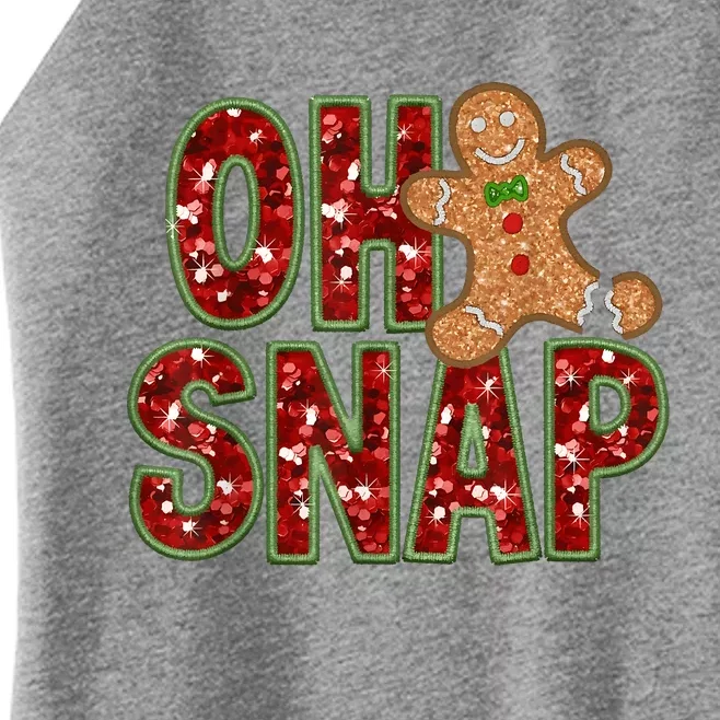 Red Cheerful Oh Snap Gingerbread Christmas Cute Xmas Women’s Perfect Tri Rocker Tank