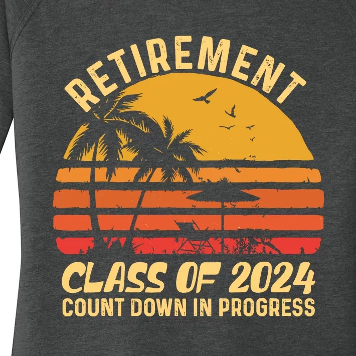 Retirement Class Of 2024 Count Down Progress Retired Teacher Women's Perfect Tri Tunic Long Sleeve Shirt